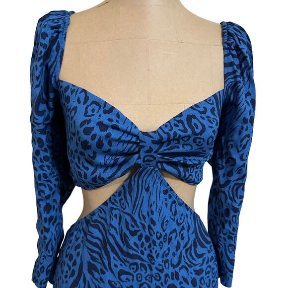 NEW Reformation Rayne Animal Print Cut Out Midi Dress - Picture 5 of 11